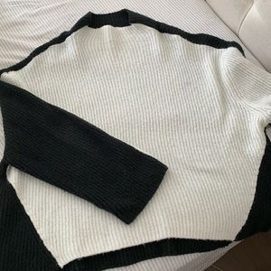 Oversized Black and White mock neck sweater
